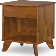 Solid Cherry Wood Linn One Drawer Nightstand in Natural Finish