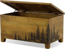 Solid Mango Wood Cascade Tree Trunk Blanket Chest