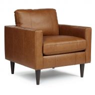 American Made Trafton Top-Grain Leather Chair in Rust