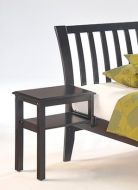 Solid Parawood Spice Clip on Nightstand in Chocolate Finish - Works with Storage Drawers