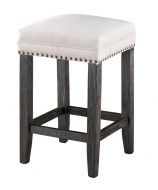 Solid  Wood Upholstered Counter Stool in Danton Black Finish