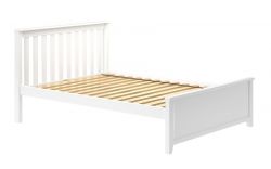 Solid Wood Framed Dover Full Bed in White Finish
