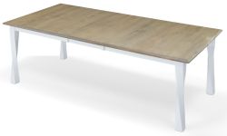 Amish Crafted Solid Maple Wood 90" Long Extension Leg Table in Sandstone & White Finish