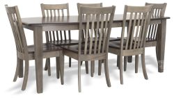 Amish Crafted Solid Maple Wood 78" Long Extension Table & Chair Set in Asbury & Driftwood Finish