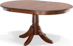 Amish Crafted Solid Maple Wood 42" Round Extension Table in Asbury Finish