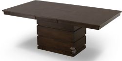 Solid Parawood Wood Chesney High-Low Storage Extension Table