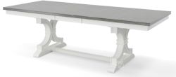 Solid Parawood Wood Cosmopolitan Extension Dining Table in Gray & White Finish