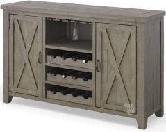 Solid Reclaimed Pine Wood Outer Banks Buffet Server in Driftwood Finish