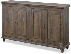 Solid Mango Wood Margo Four Door Console in Brown Finish