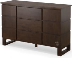 Solid Parawood Wood Chesney 2 Door, 3 Drawer Storage Server