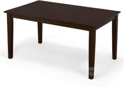 Solid Parawood Simplicity Rectangle Kitchen Table in Espresso Finish