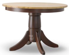 Amish Crafted Solid Ambrosia Maple Wood Easy Street Round Table in Natural & Rich Tobacco Finish