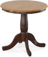 Solid Parawood Wood 30" Round Table in Cinnamon and Espresso Finish