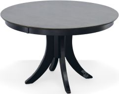 Solid Parawood Cosmopolitan Round Dining Table in Coal & Black Finish