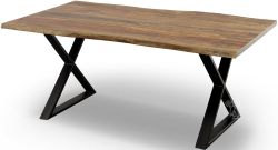 Solid Sheesham & Iron Manzanita Dining Table in Harvest Finish
