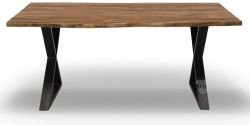 Solid Sheesham & Iron Manzanita Dining Table & Emerson Chair Set in Harvest Finish
