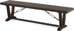 Mahogany Wood Turnbuckle Bench in Tobacco Leaf Finish