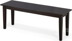 Solid Parawood Simplicity Dining Bench in Espresso Finish