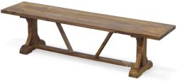 Solid Sheesham Wood Rough Sawn Trestle Bench