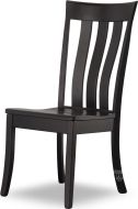 Amish Crafted Solid Brown Maple Wood Jamestown Triple Slat Side Chair in Ebony Finish