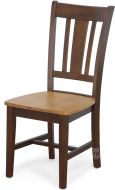 Solid Parawood Wood San Remo Side Chair in Espresso & Cinnamon Finish