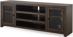 Mahogany Wood Homestead Planked 72" TV Stand in Tobacco Leaf Finish