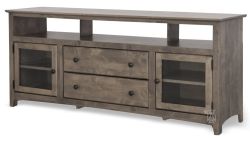 Solid Alder Wood Shaker 72" Television Stand in Flagstone Grey Finish
