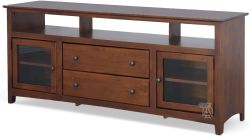 Solid Alder Wood Shaker 72" Television Stand in Washington Cherry Finish