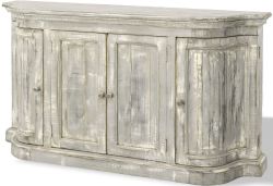 Solid Rustic Pine Wood Hinsdale 66" Console in Greywood Finish