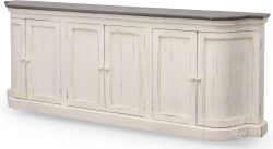 Solid Rustic Pine Wood Hinsdale 96" Console in Cottonwood Finish