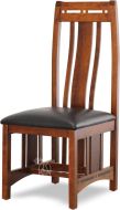 Amish Crafted Solid Premium Cherry Wood Aspen Side Chair with Leather Seat in Michaels Finish