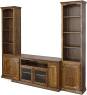 California Made Oak Wood Traditional 106" Media Wall Unit in Coffee Finish