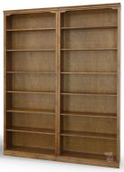 California Made Alder Wood Traditional Two Piece Flushed Bookcase Wall Unit in Hazelnut Finish