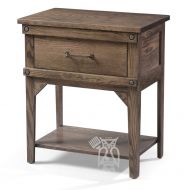 Amish Crafted Solid Oak Wood Cedar Lakes 1 Drawer Nightstand