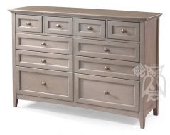 Alder Wood McKenzie 10 Drawer Dresser in Fieldstone