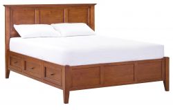 Alder Wood McKenzie Cal King 6 Drawer Storage Bed in Glazed Antique Cherry Finish