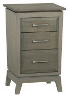 Alder Wood Ellison 3 Drawer Narrow Nightstand in Astoria Sky Finish