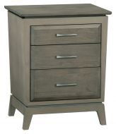 Alder Wood Ellison 3 Drawer Large Nightstand in Astoria Sky Finish