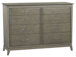 Alder Wood Ellison 8 Drawer 60 Wide Dresser in Astoria Sky Finish
