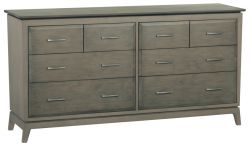 Alder Wood Ellison 8 Drawer 70 Wide Dresser in Astoria Sky Finish