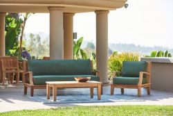 Solid Teak Wood Outdoor Deep Seating Grande Sofa with Sunbrella