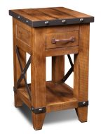 Solid Pine Wood Urban Rustic Chairside End Table