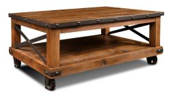 Solid Pine Wood Urban Rustic Coffee Table
