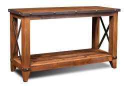 Solid Pine Wood Urban Rustic Sofa Table