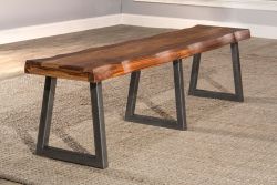 Solid Sheesham Wood Emerson Live Edge Bench in Natural Finish