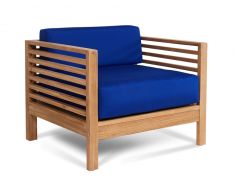 Solid Teak Wood Outdoor Deep Seating Summer Club Chair with Sunbrella