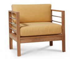 Solid Teak Wood Outdoor Deep Seating Soho Club Chair with Sunbrella