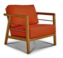 Solid Teak Wood Outdoor Deep Seating Aalto Club Chair with Sunbrella