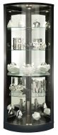 Jaime Corner Curio Display Cabinet in Black Satin Finish