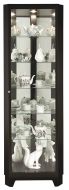 Melissa IV Corner Curio Display Cabinet in Black Satin Finish